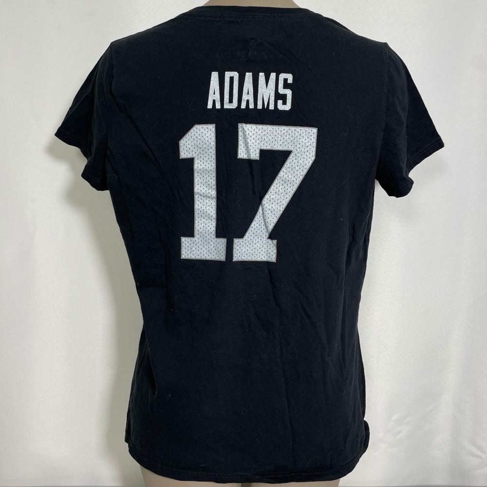 Davante Adams #17 Las Vegas Raiders NFL Black Jersey T-Shirt Women's LARGE